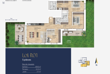 (DERNIER LOT DISPONIBLE) : 5 pièces avec jardin privatif 270 m²
